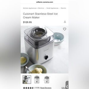 Cuisinart Stainless Steel Ice Cream/ frozen yogurt- sorbet Maker - Silver.